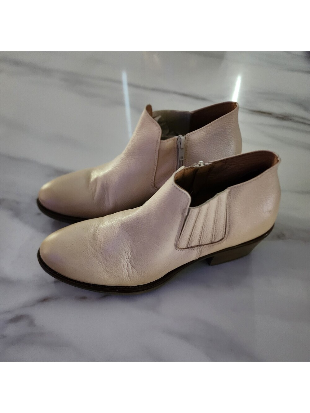 Miz Mooz Cream Leather Chelsea Ankle Boots US 10 EU 41 Spain